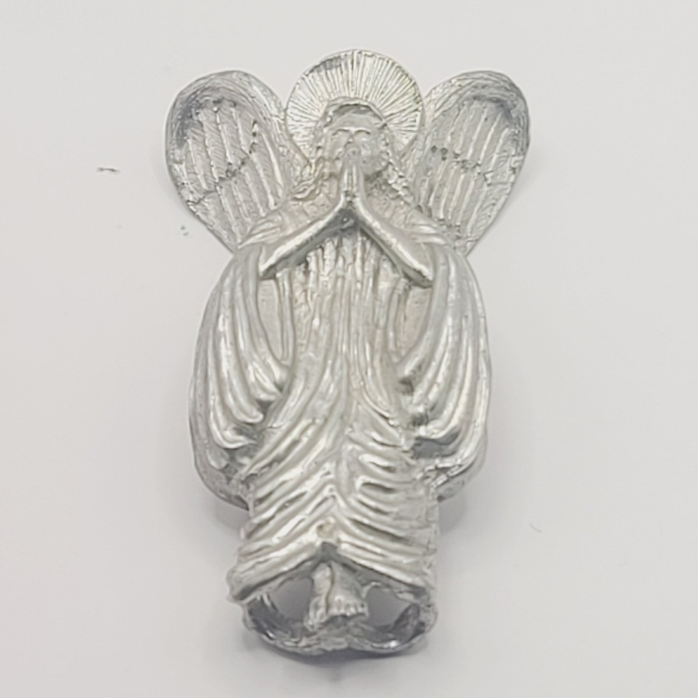 Vintage Handcrafted Silver‎ Tone Angel Pendent  Religious Christian No Maker VGC